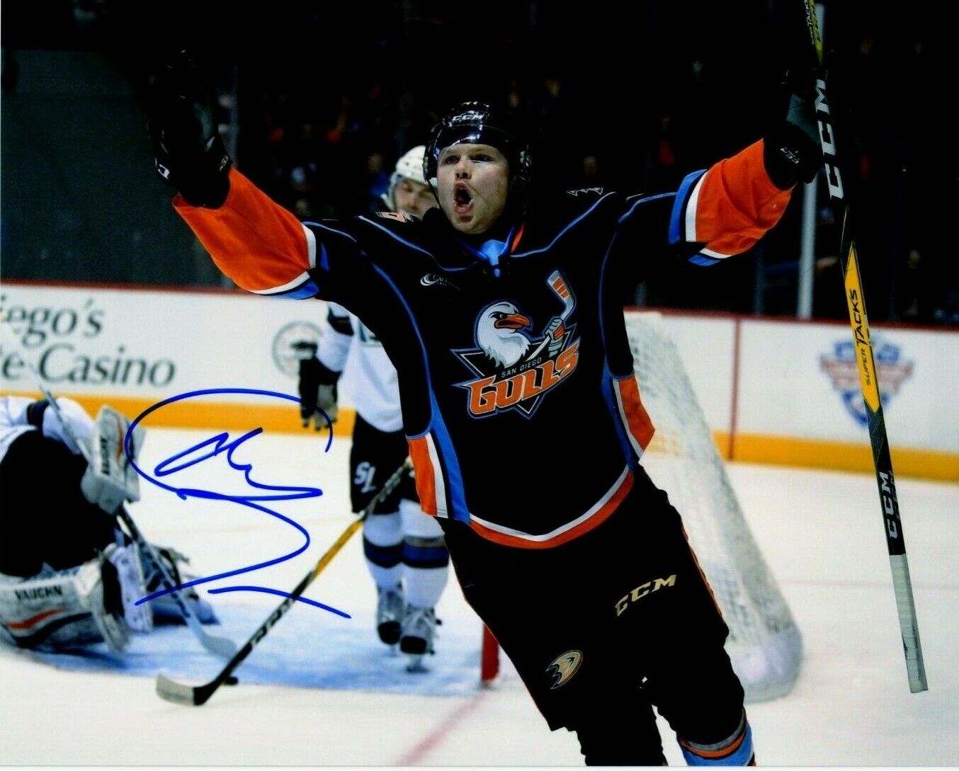 MAX JONES autographed SIGNED SAN DIEGO GULLS 8X10 Goal