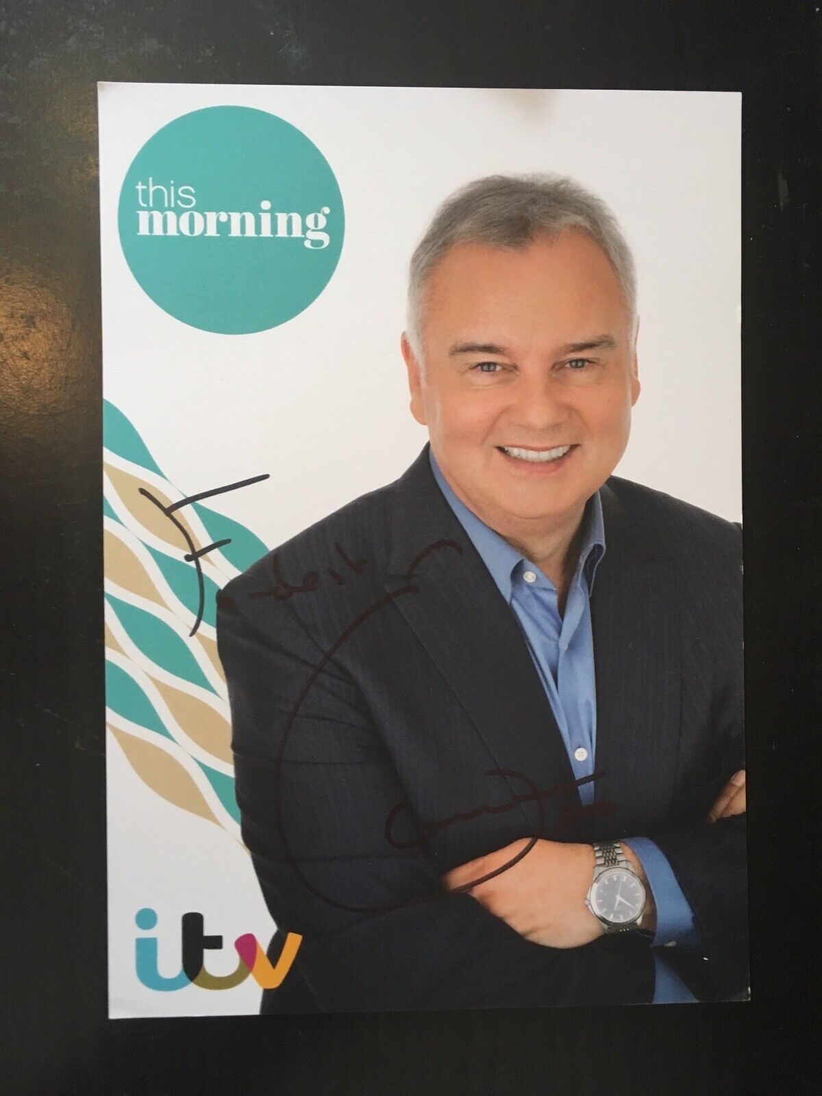 EAMONN HOLMES - THIS MORNING TV PRESENTER - SIGNED COLOUR Photo Poster painting