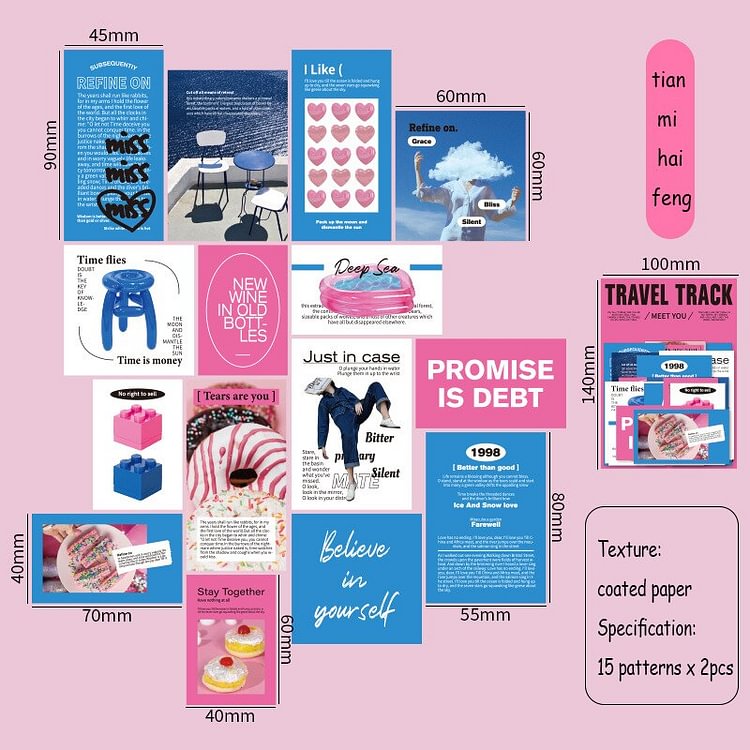 Journalsay 30 Sheets Korean Cute Sticker Pack Vintage Art DIY Journal Collage Scrapbooking Decoration Stickers