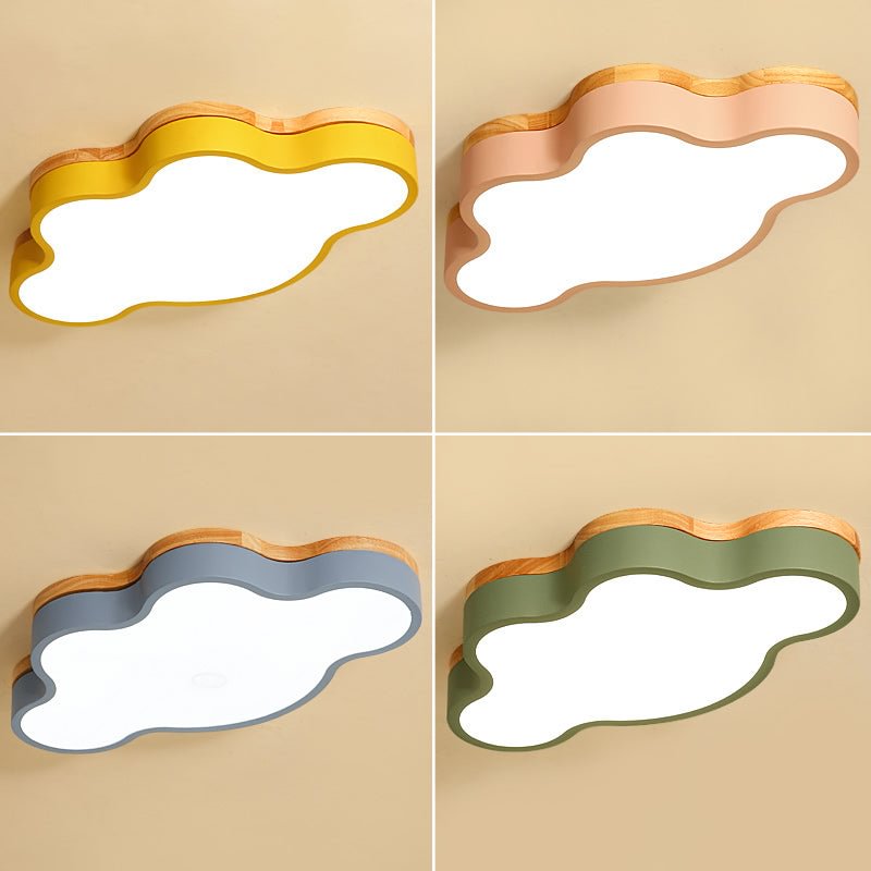 Hot Kids Room Led Ceiling Lights For Bedroom Lamps Modern With Color Polarizer Luminaria Lamps Deco With Wooden For Study Room