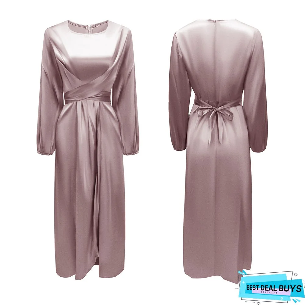 Soft Waist Dress Satin Dress