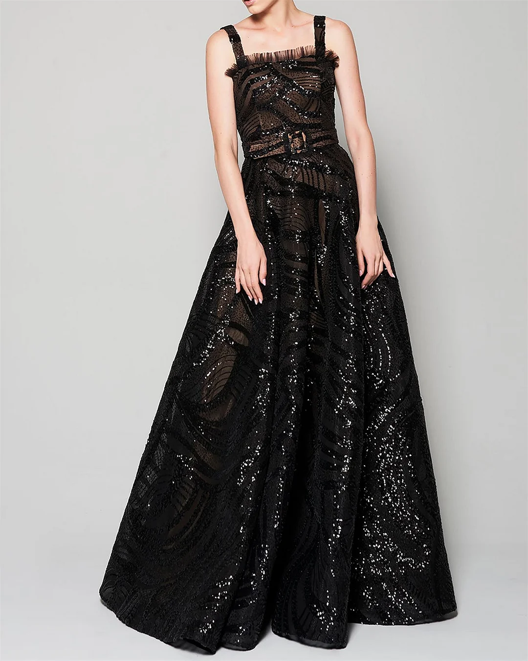 Women's Black Sequined Sleeveless Dress