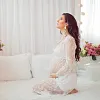 Maternity Photography Long Dress V-neck Maxi Lace Dress