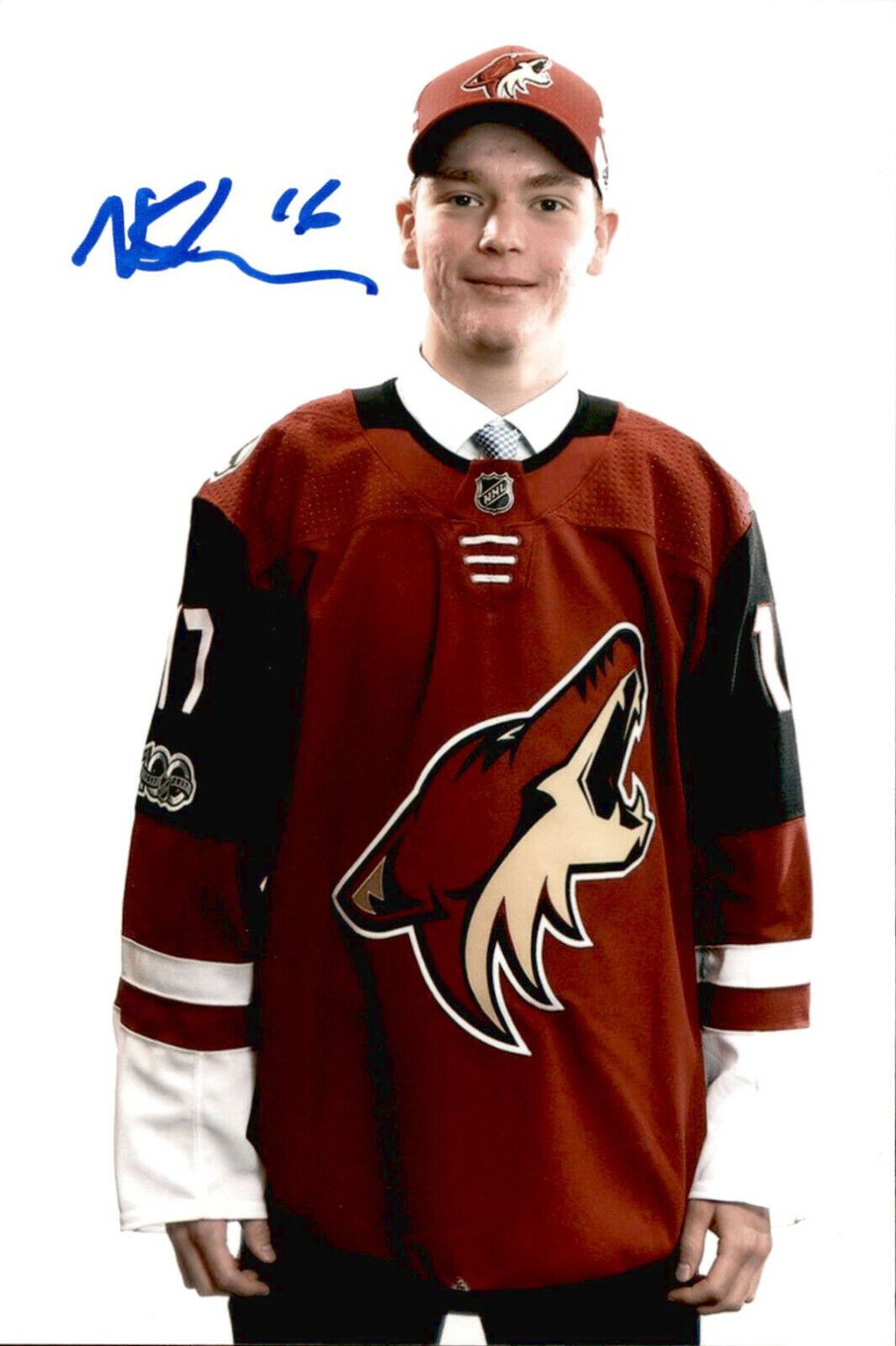 Nate Schnarr SIGNED 4x6 Photo Poster painting ARIZONA COYOTES / NEW JERSEY DEVILS