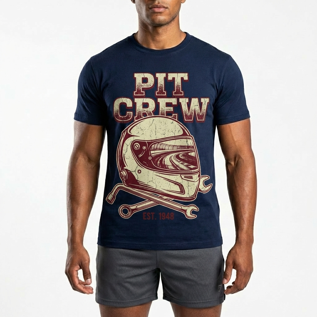  Men's American Racing-themed Casual Printed Short-Sleeved T-shirt Avantcool