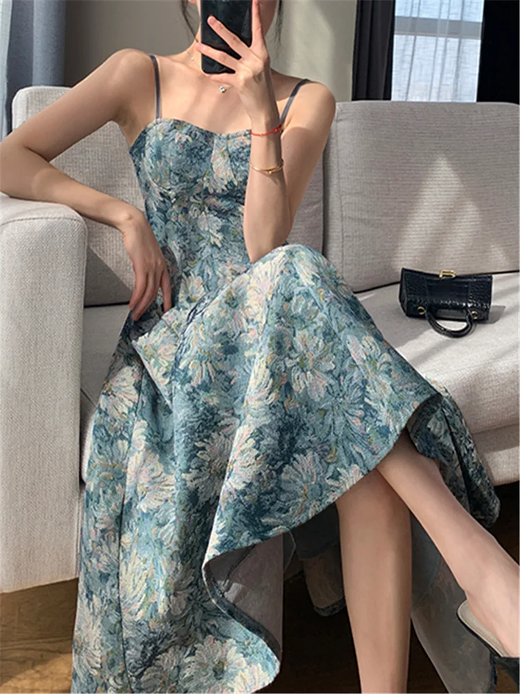 Vintage Halter Beach Fashion Casual Evening Slim Female Sexy Maxi Dresses