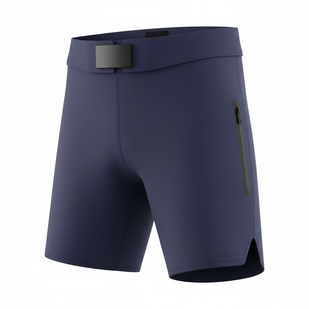 thesupersurf Navy Blue Functional Shorts with Magnetic Closure 