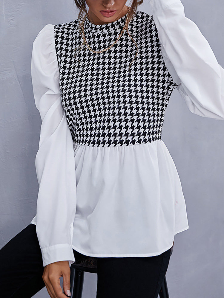 Women Long Sleeve V-neck Graphic Floral Printed Top