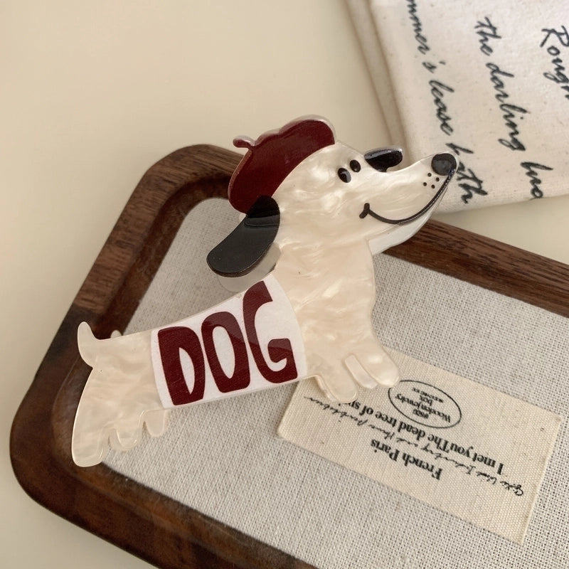 Cute Minimalist Women’s Cartoon Dog Cat Acetic Acid Sheets Hair Claws