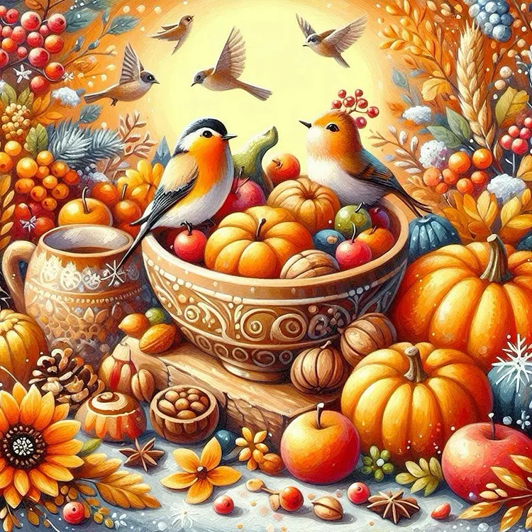 Autumn Fruits - Full Round Drill Diamond Painting - 40*40CM(Canvas) gbfke