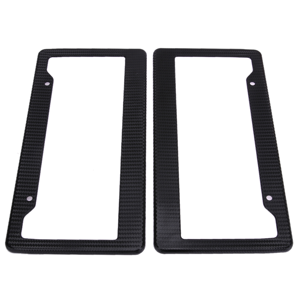 

2pcs Carbon Fiber Pattern Car License Plate Frames Tag Covers (Black), 501 Original