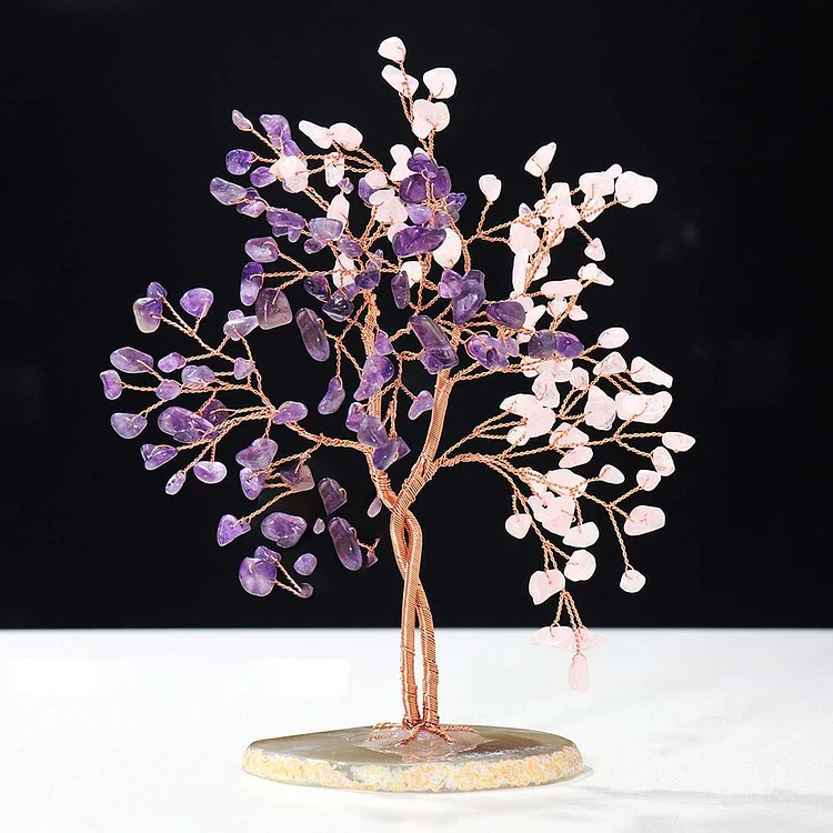 Natural Crystal Stone Feng Shui Trees| Amethyst| Pink Crystal 