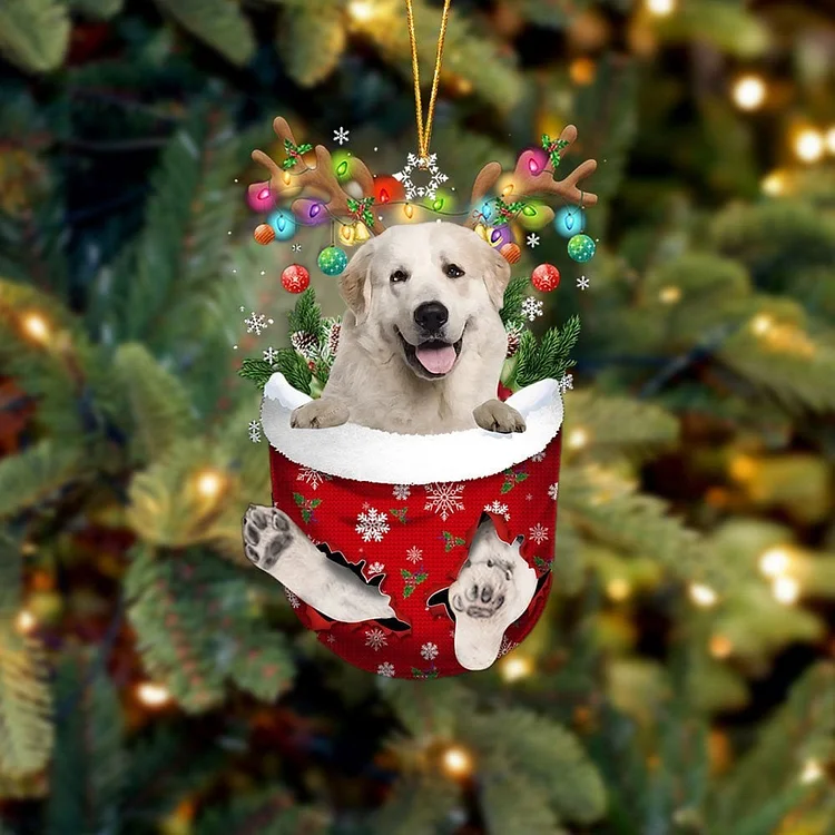 Great Pyrenees 2 In Snow Pocket Ornament
