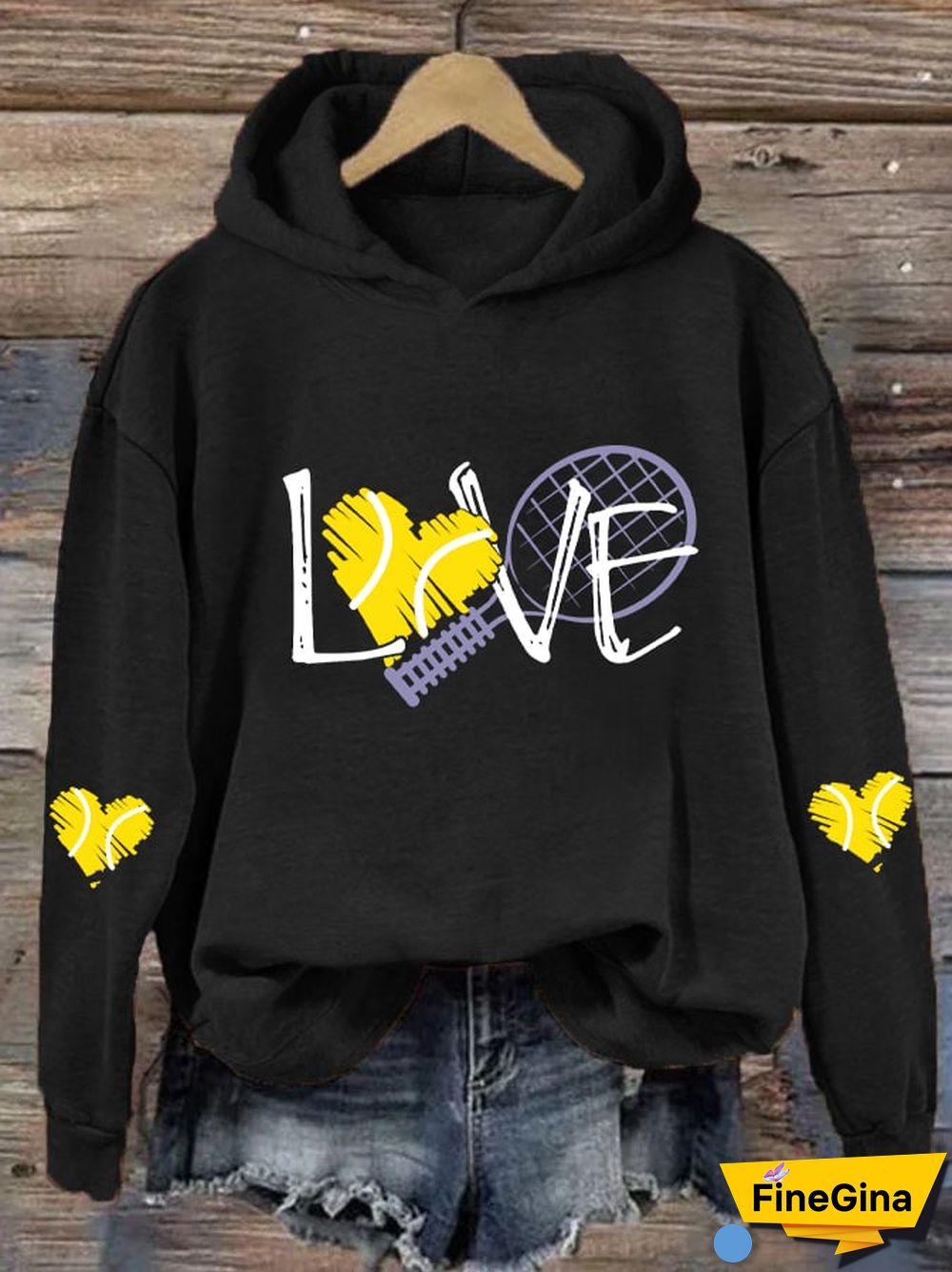 Women's Love Tennis Casual Hoodie