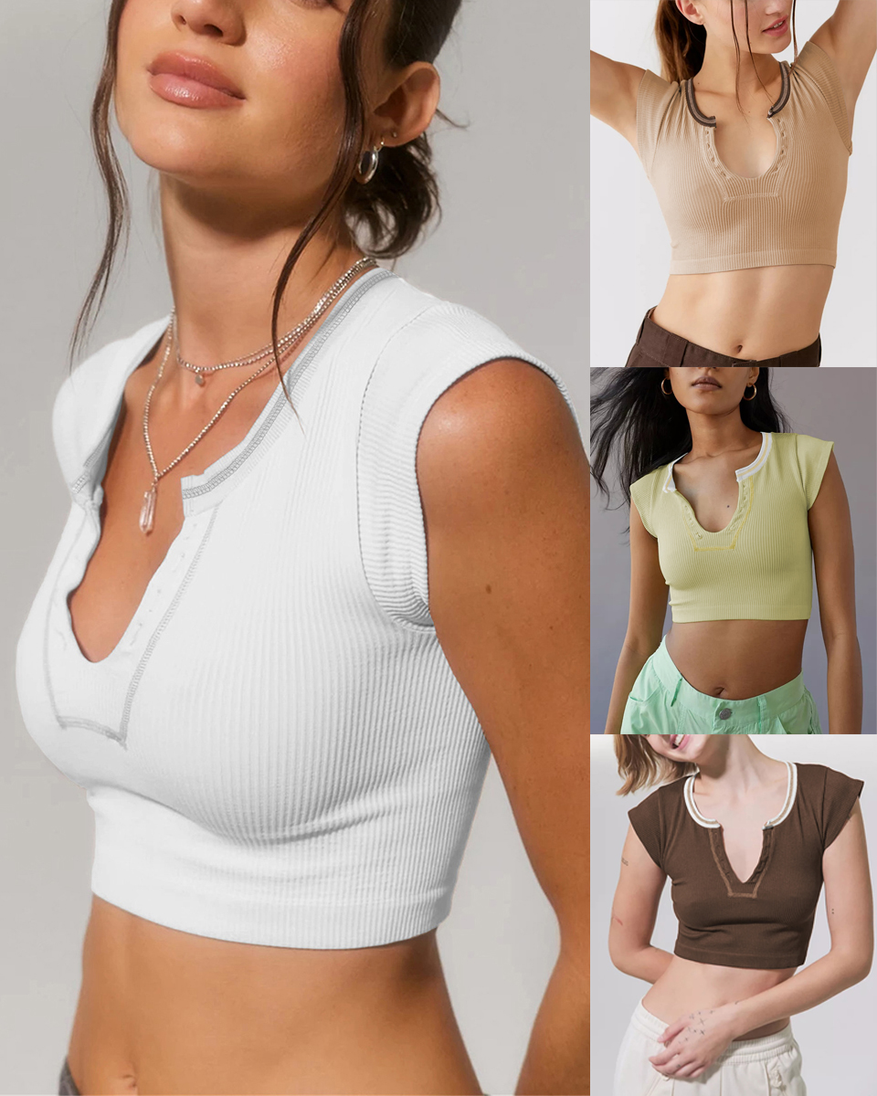 Girl Summer Slim Ultra Short Sexy Babes Top Knitted Thread Spring Autumn Bottom T-Shirt