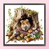 Hamster In Tree Hole-14CT Stamped Cross Stitch 50*50cm/19.69*19.69in tapestrymarket