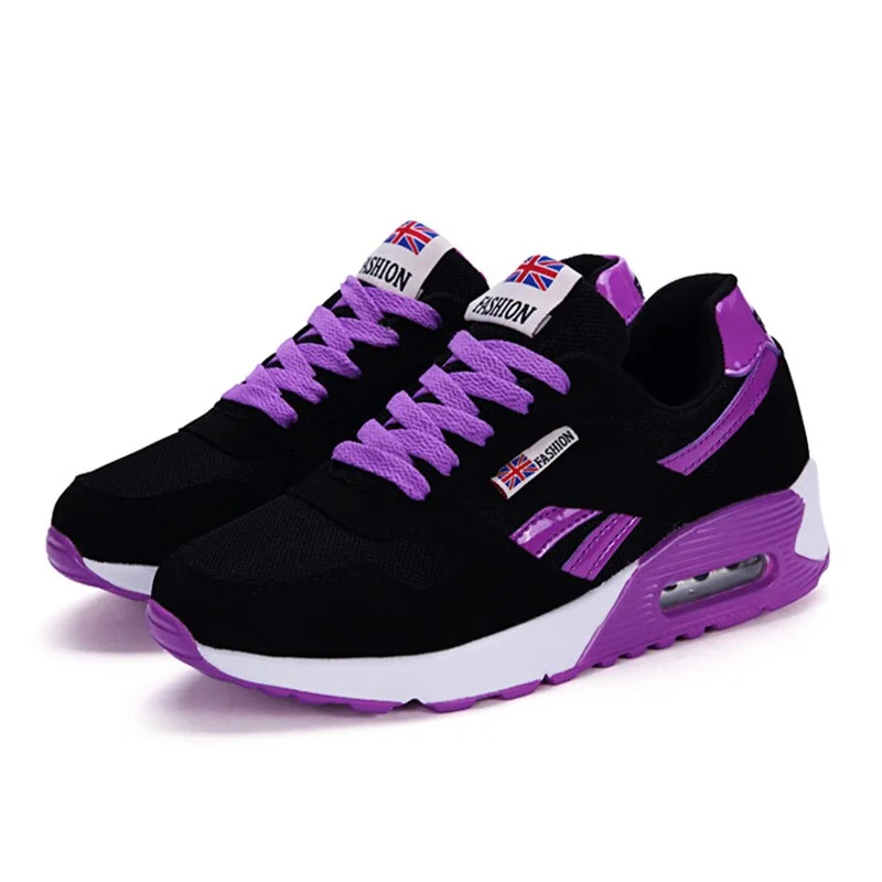 2021 Women Air Cushion Sports Shoes Outdoor Running Lace Up Ladies Shoes Women Sneakers Tenis Casual Flats Breathable Sneakers