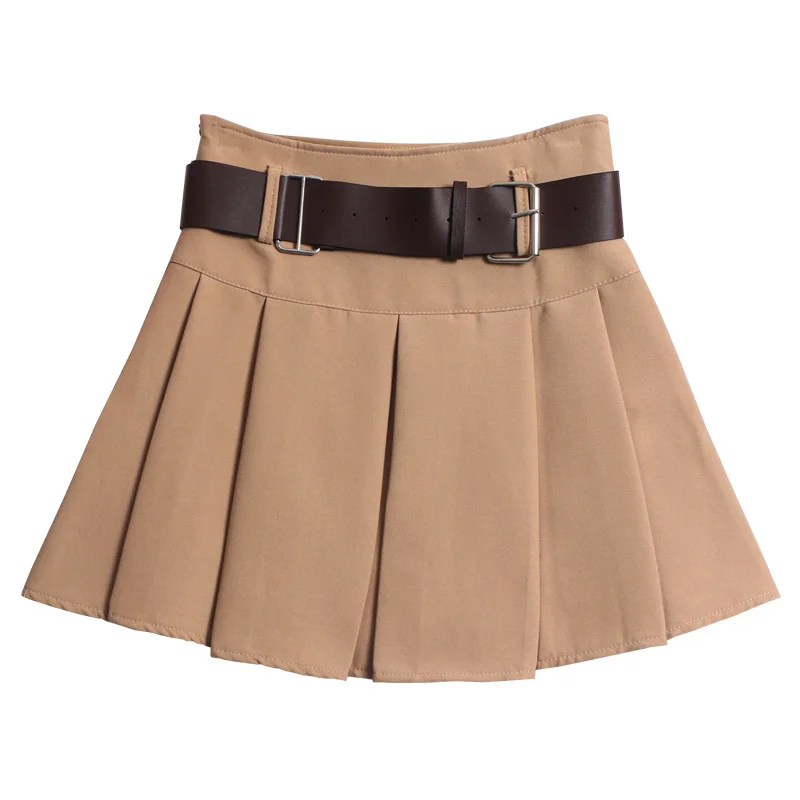 Uveng Real Shooting With Belt 100-Folded Skirt 2023 Summer Korean Version Of Small Man Short Skirt High-Waist A Word Umbrella Skirt 8282