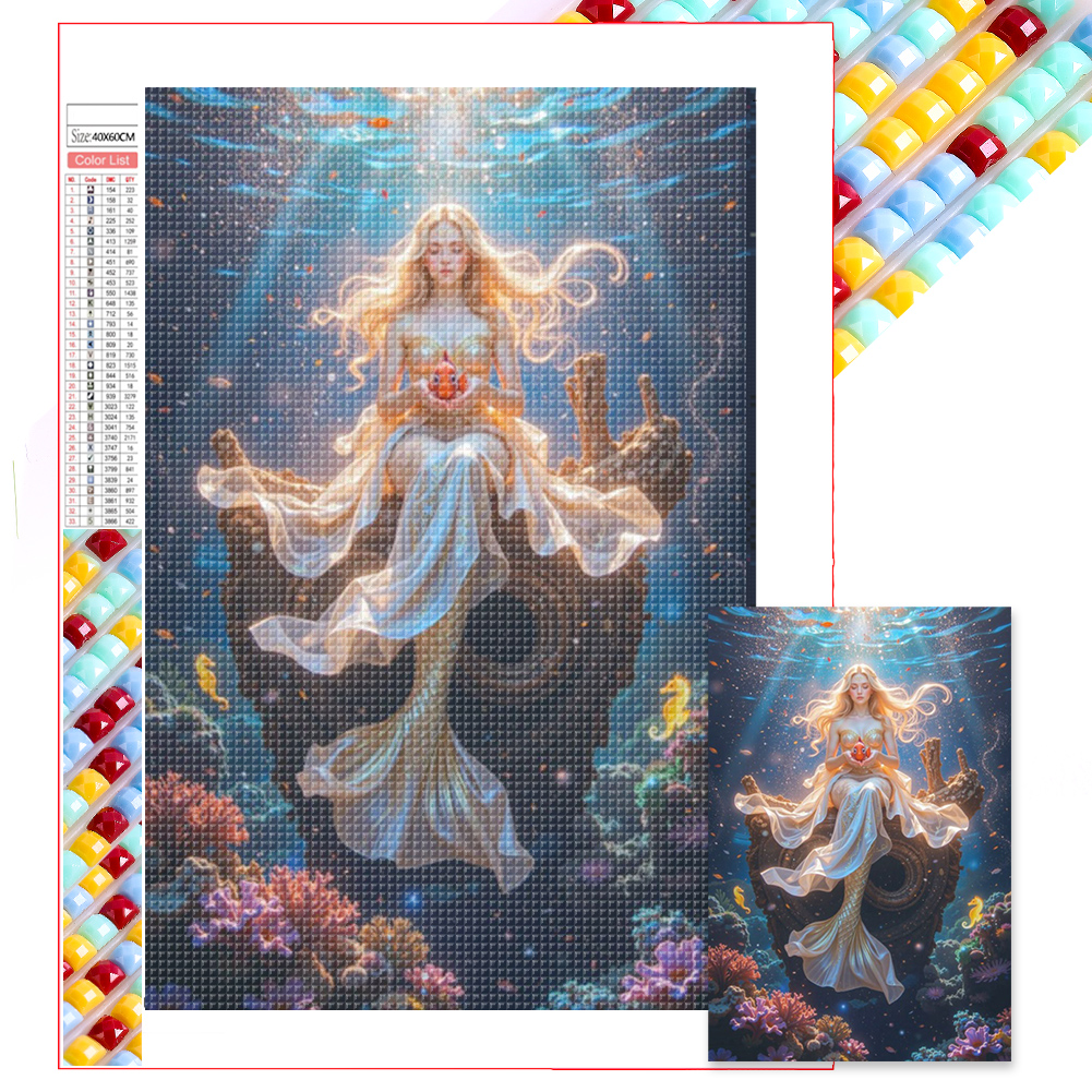 Mermaid 40*60cm(picture) full square drill diamond painting