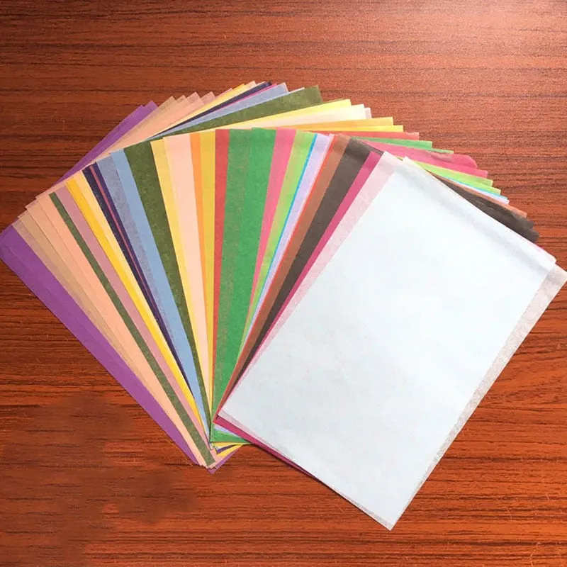 100Sheets A5 Gift Wrapping Paper Retro Multicolor Tissue Paper Bookmark Floral Gift Packaging Material Birthday Party Decoration