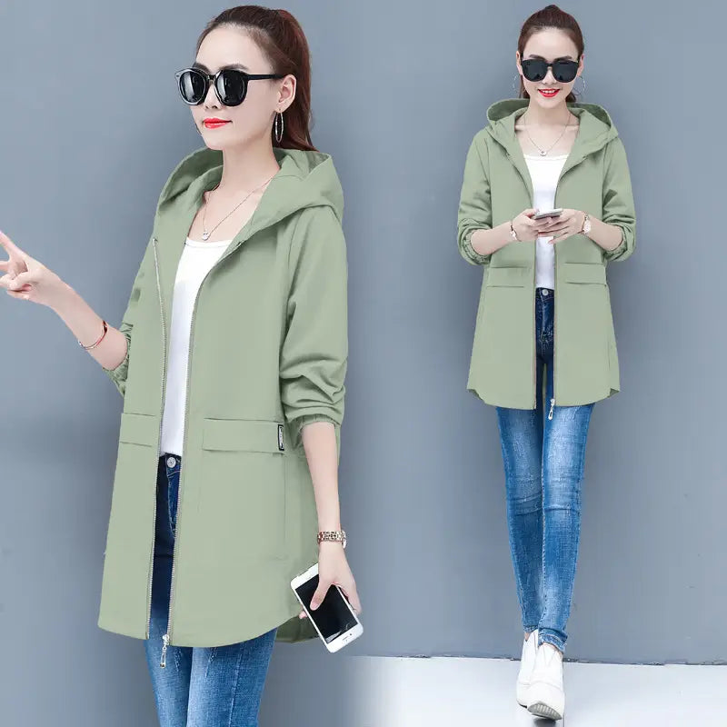 New Style Plus Fat Plus Size Women’s Trench Coat