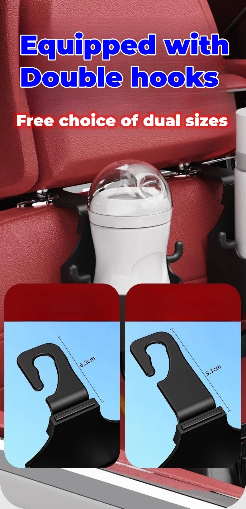 Car multifunctional seat back water cup holder hook