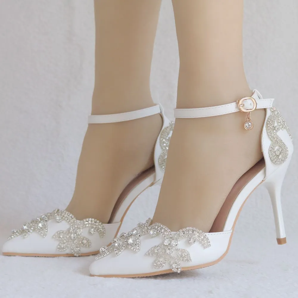 Breakj Breakj Solud Sandals Fine-Heeled Pointed Sandals White Pointed Shoes Women's High Heels P09JBH