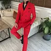 Red Double Breasted Suit 2-Piece