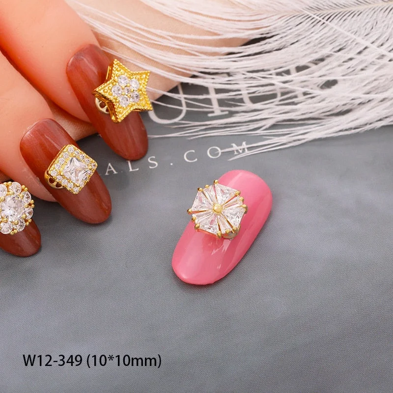 Japanese Nail Art Zircon High Speed Transfer Beads Rotatable Nail Alloy Pearlescent Nail Accessories DIY Nail Designer Supplies