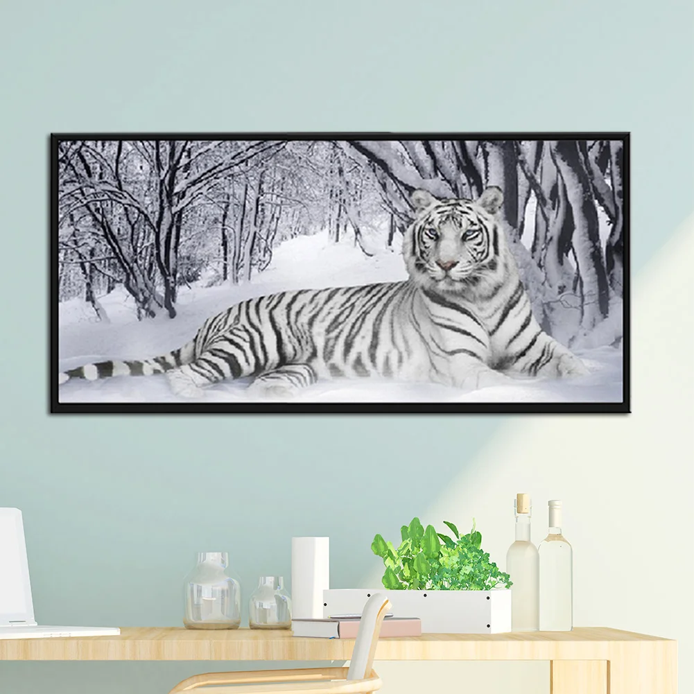 Diamond Painting - Full Square Drill - White Tiger(90*45cm)