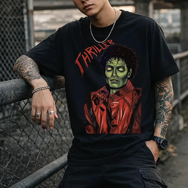 Michael Jackson Thriller Zombie Printed Men's T-shirt
