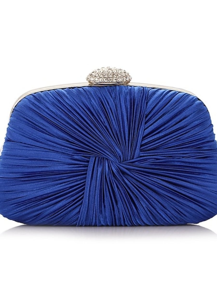 Women's Chain Bag Polyester Solid  Color Pleated Evening Bag
