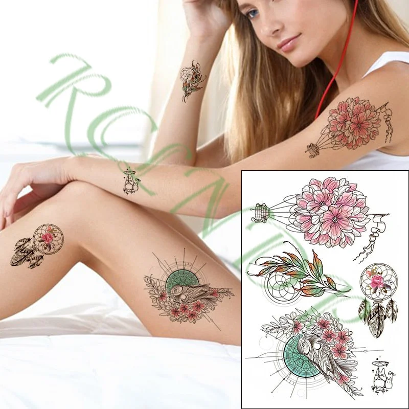 Waterproof Temporary Tattoo Sticker Symbol Totem Wing Tatto on Leg Arm Back Tattos Sexy Flash Tatoo Fake Tattoos for Men Women