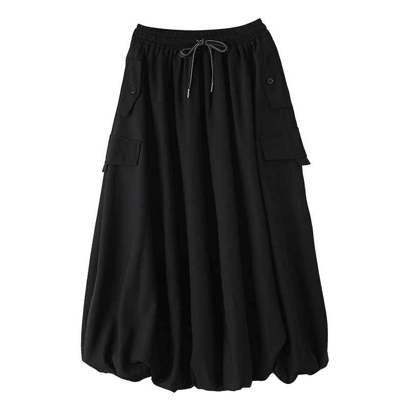 Simple Pleated Elastic Waist Skirt