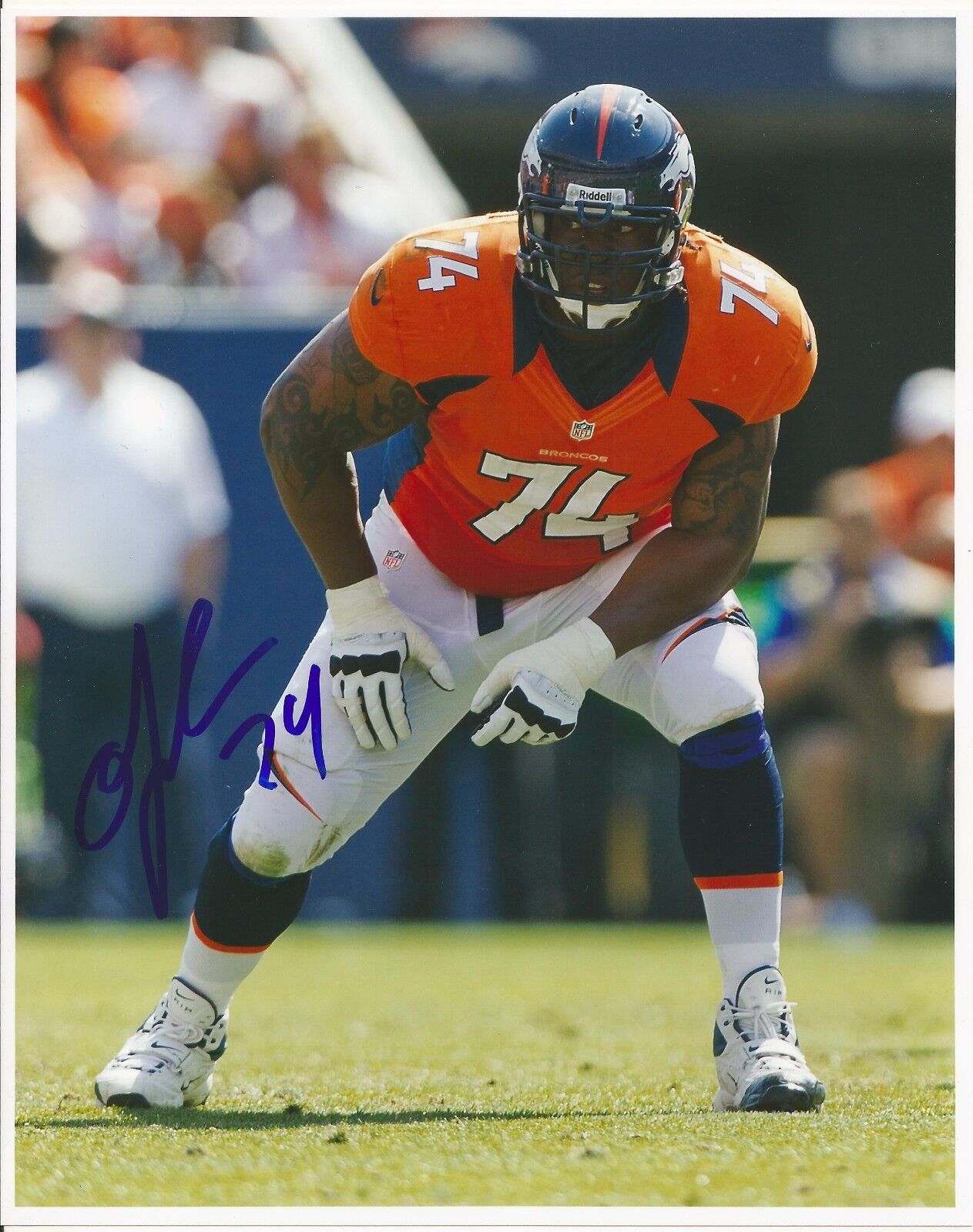 ORLANDO FRANKLIN SIGNED DENVER BRONCOS 8x10 Photo Poster painting w/COA