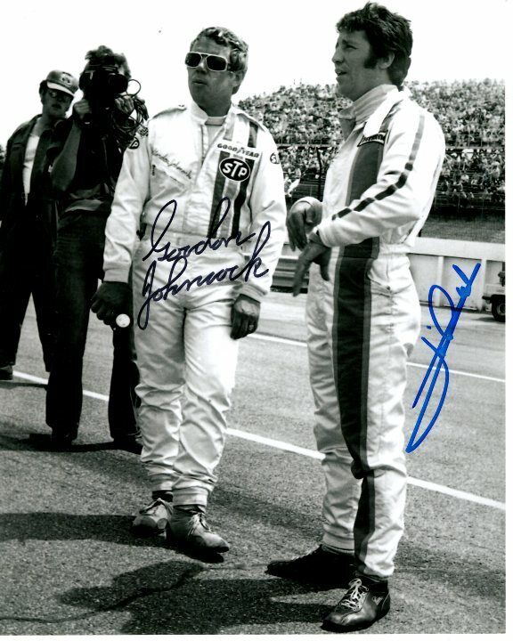 MARIO ANDRETTI and GORDON JOHNCOCK signed autographed Photo Poster painting