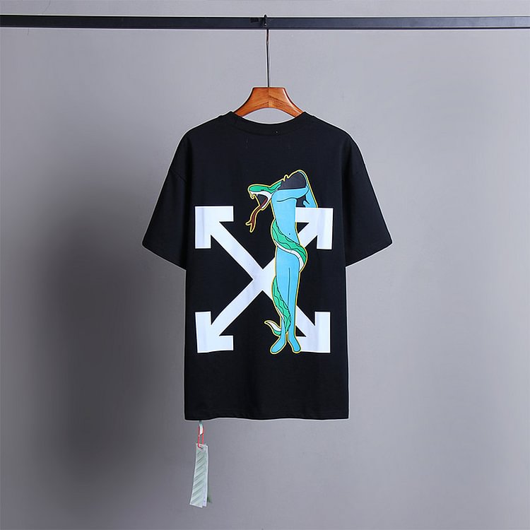 Off White T Shirt Embroidered Printed Rainbow Arrow Short Sleeve Loose Tshirt Men Owt