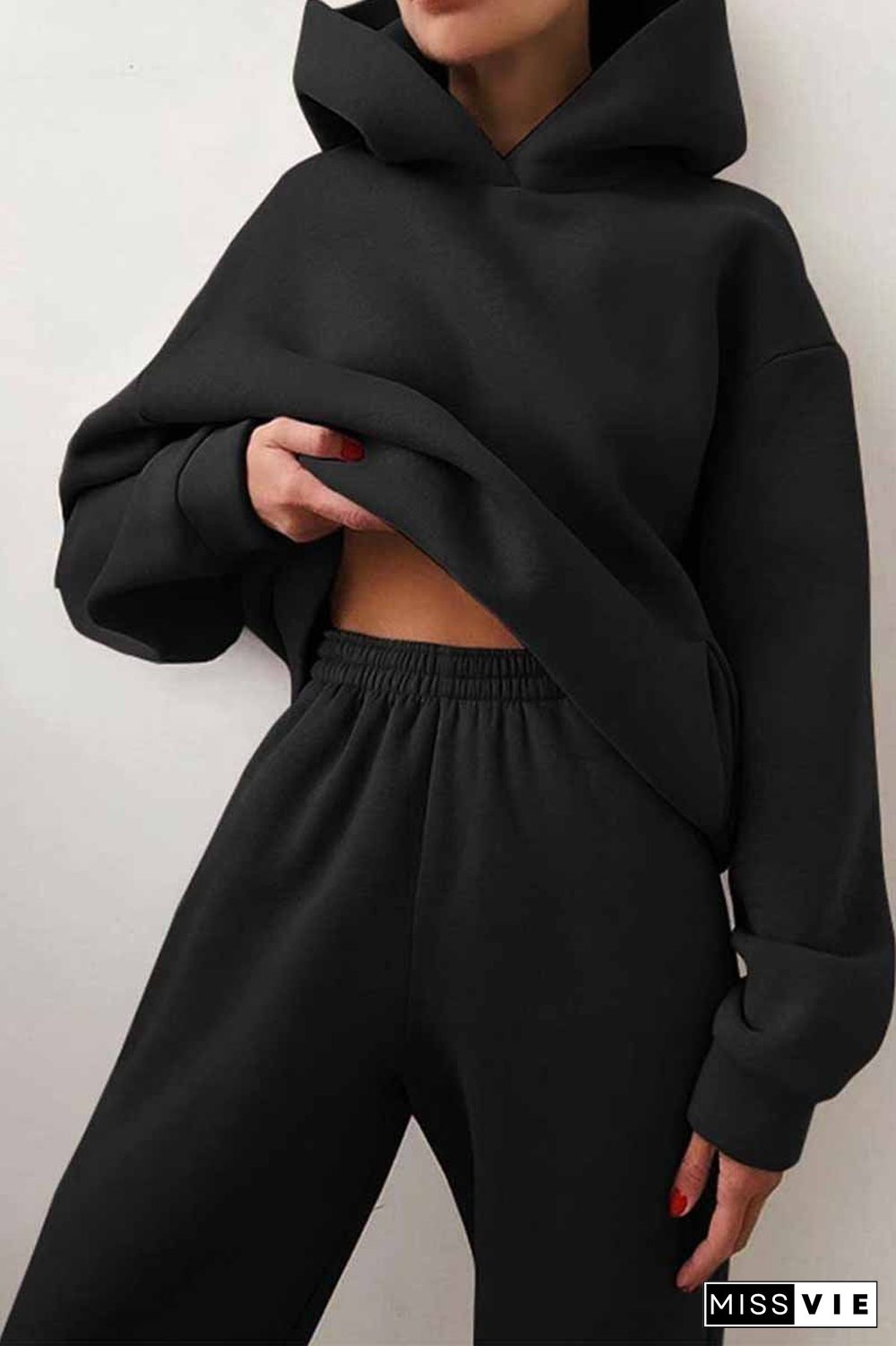 Two-Piece Solid Color Casual Hooded Sweater（4 Colors）