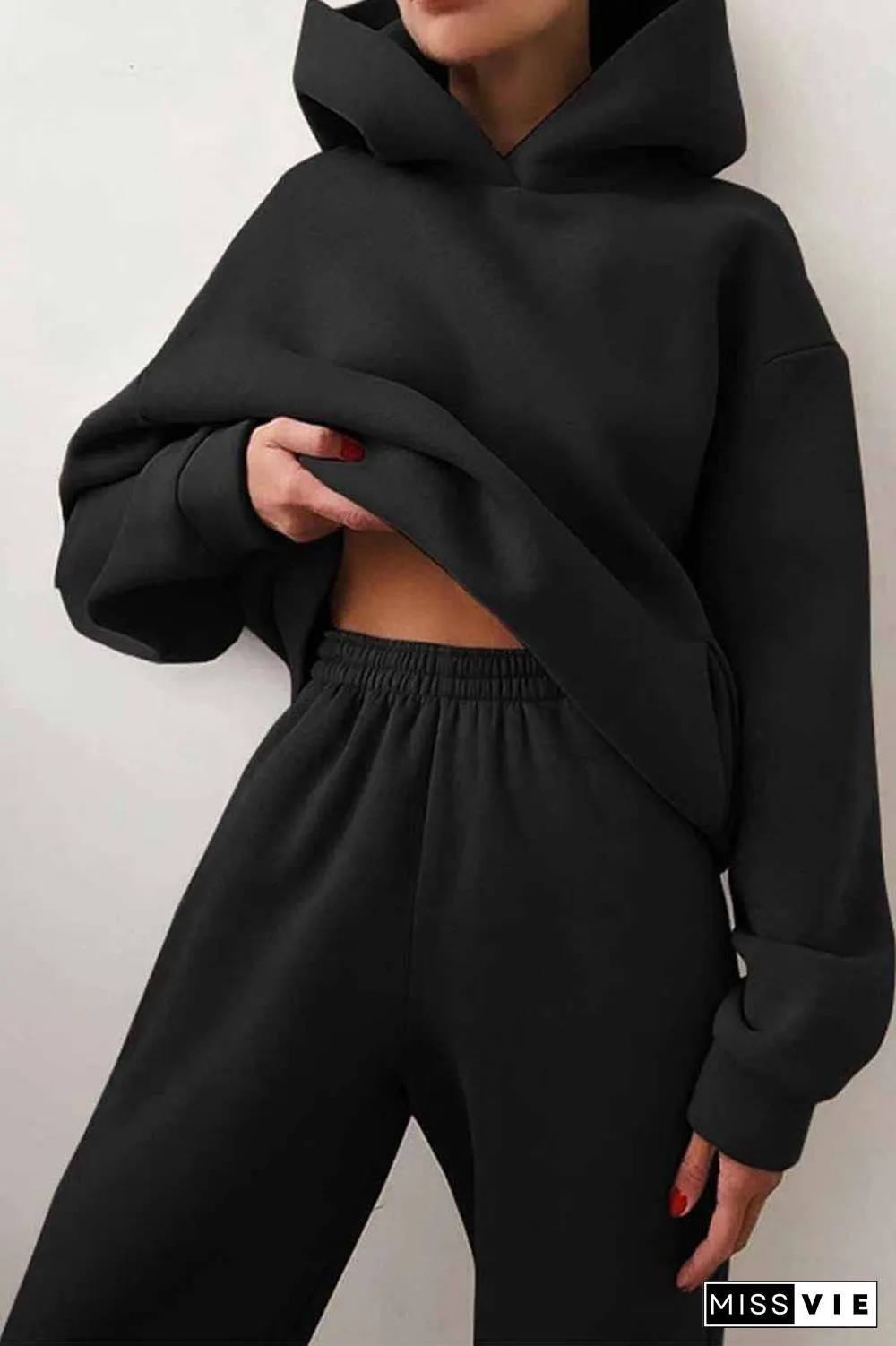 Two-Piece Solid Color Casual Hooded Sweater（4 Colors）