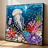 Jellyfish Art Diamond Painting Kit for Adults Home Decor 25x25cm With Frame