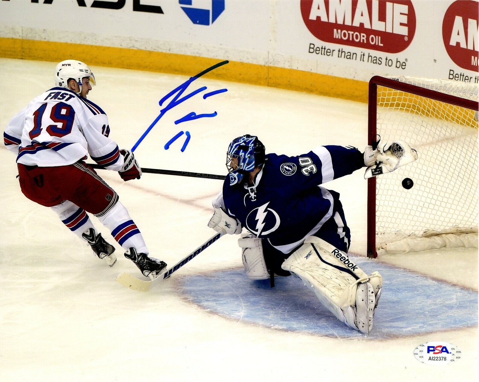 Jesper Fast autographed signed 8x10 Photo Poster painting NHL New York Rangers PSA COA