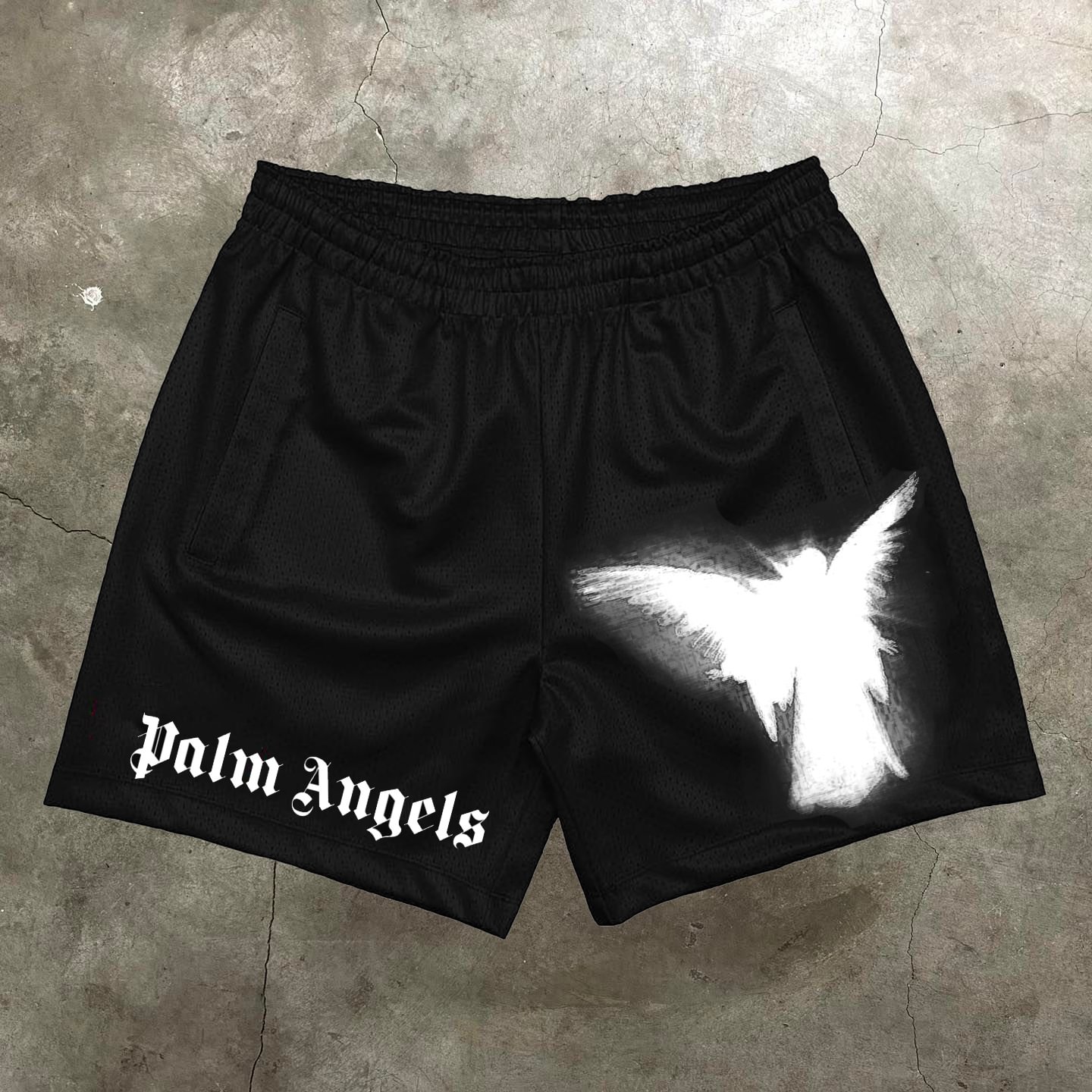 Sopula Vintage Palm Angel Graphic Casual Street Mesh Shorts - SOPULA