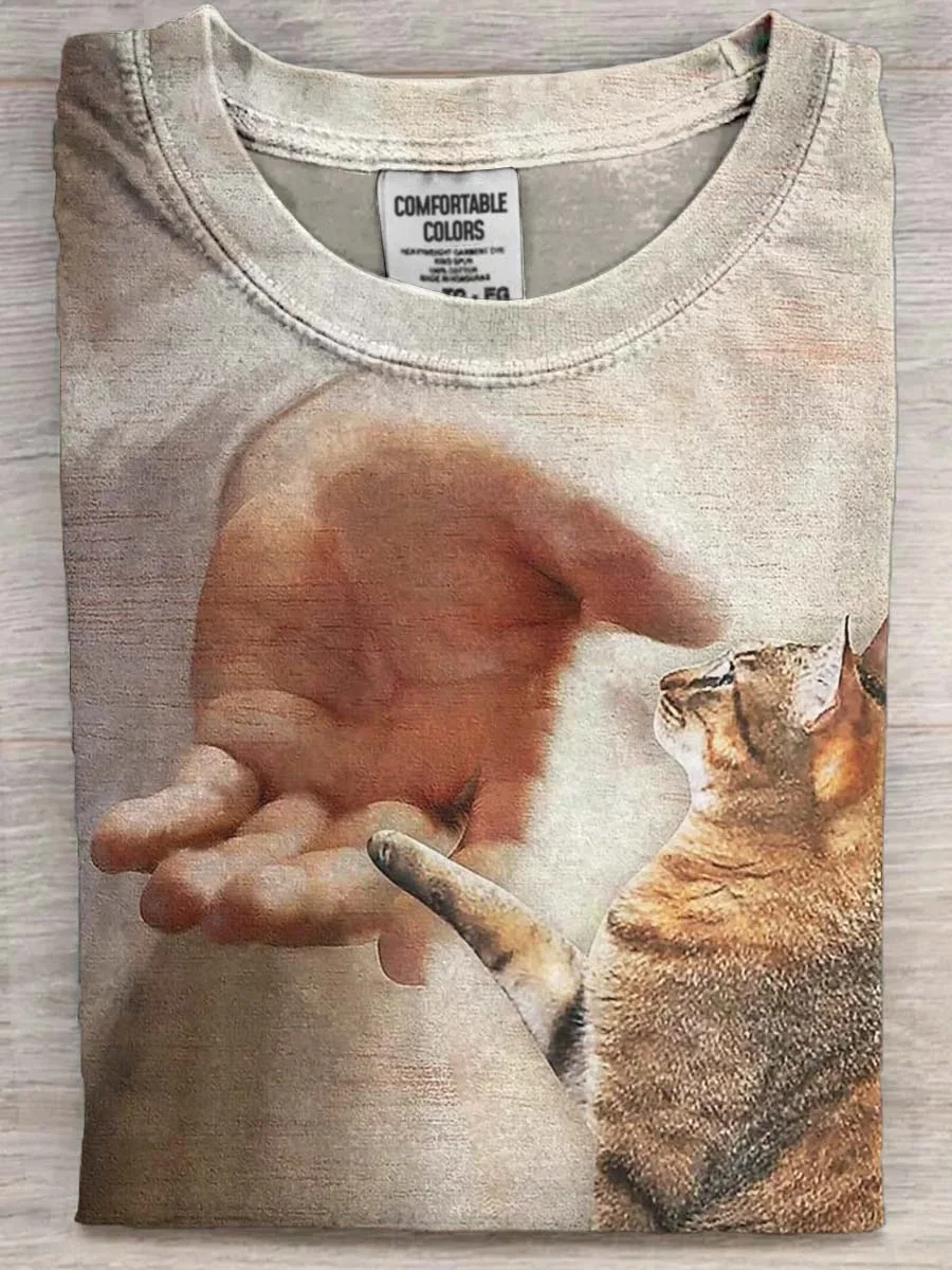 Eagerlys  Cat Faith Jesus Art Print T-shirt Eagerlys