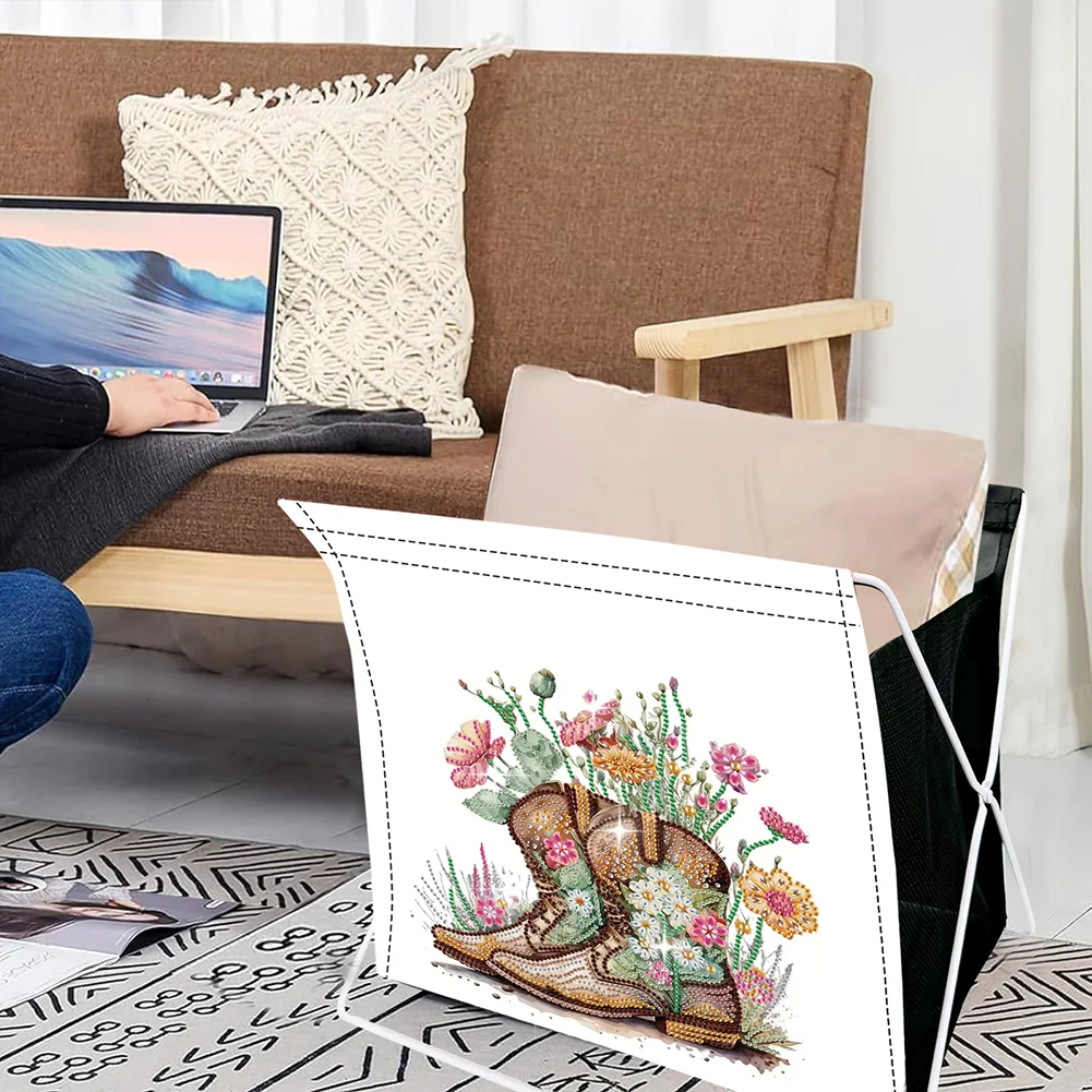 DIY Flower Boots Special Shape Diamond Painting Storage Rack for Adults Kids