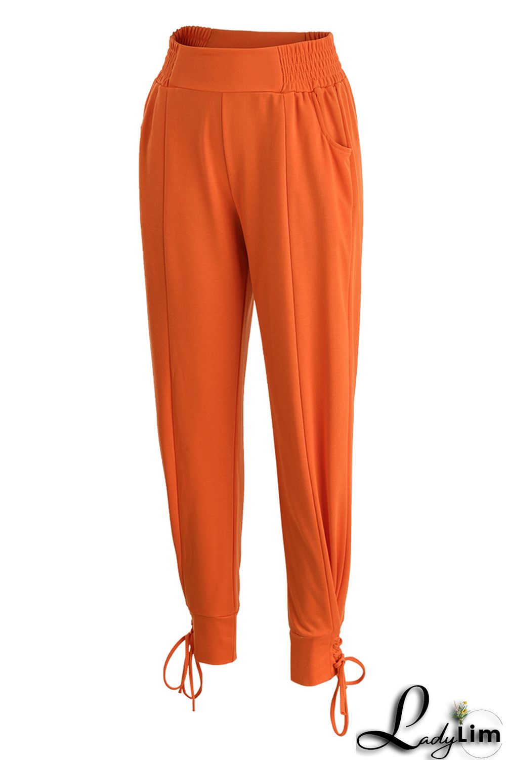 Black Fashion Casual Solid Basic Regular High Waist Trousers