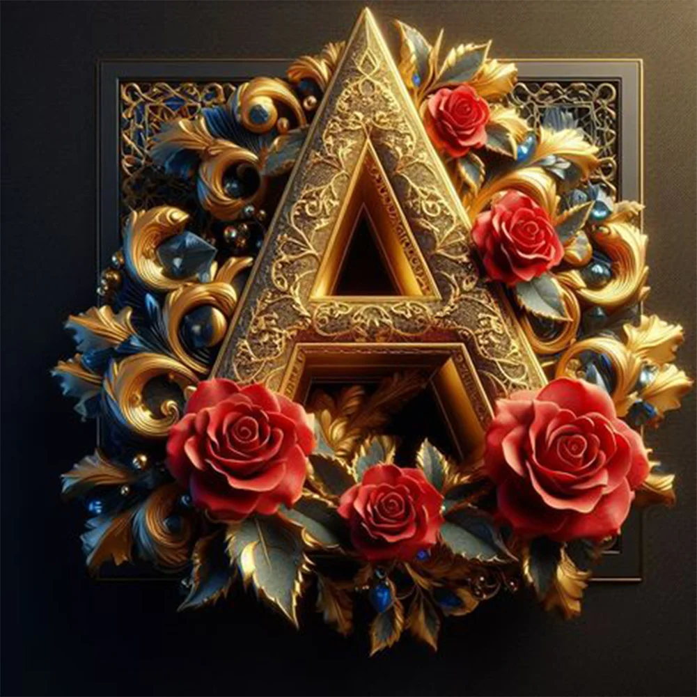 Diamond Painting - Full Round Drill - Letter A(Canvas|30*30cm)