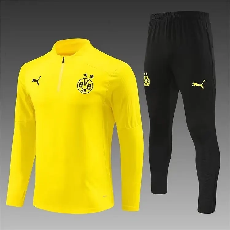 2024/25 Borussia Dortmund Yellow Long-Sleeve Jersey - Half-Piece Training Kit