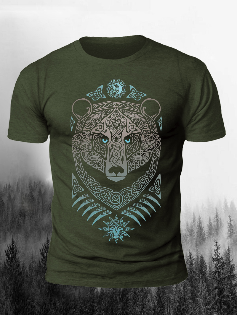 Viking clashing bear heads Print Short Sleeve Men's T-Shirt