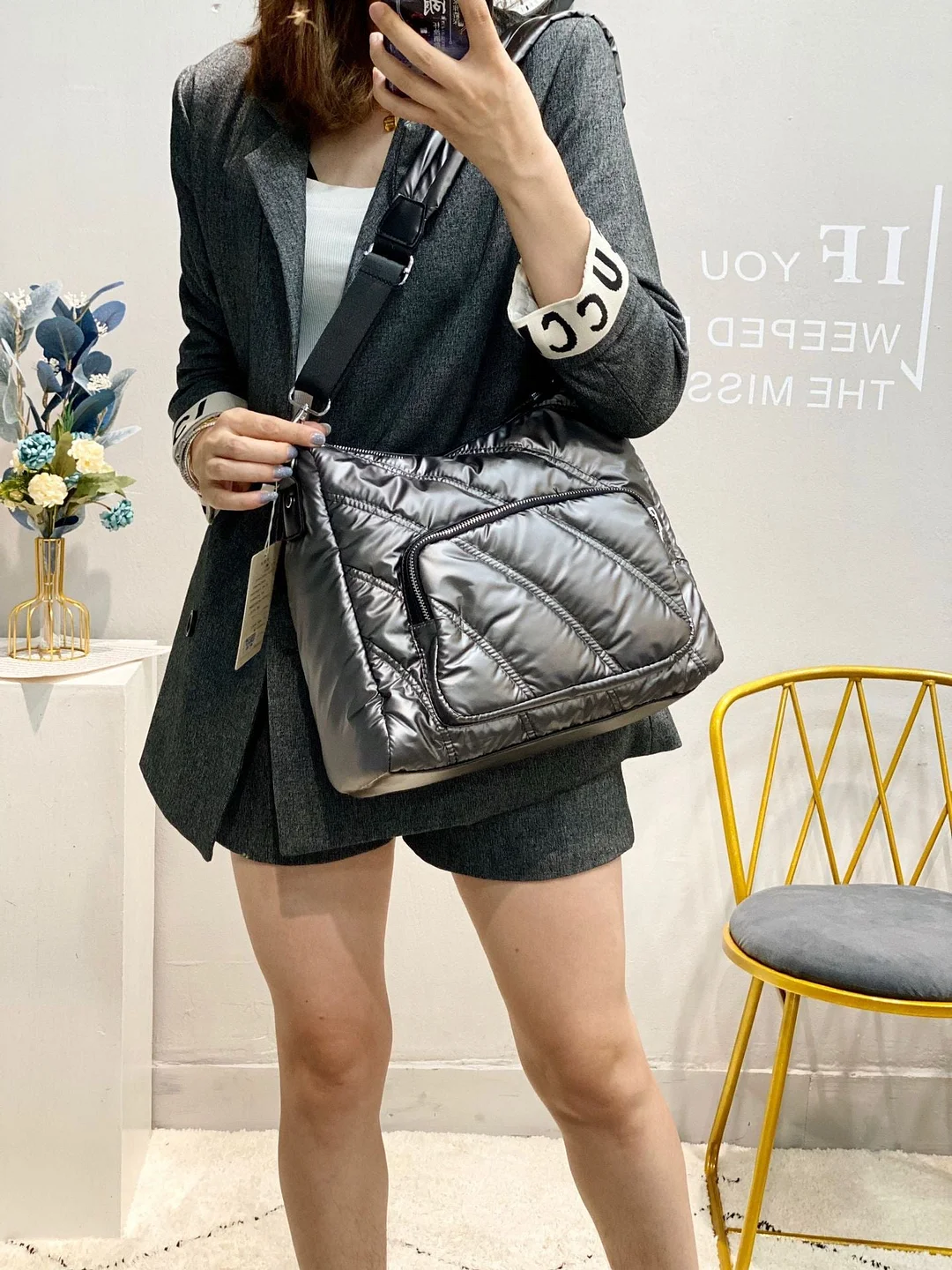 Casual Quilted Padded Crossbody Bag for Women Designer Nylon Shoulder Bag Luxury Nylon Down Cotton Messenger Bag Large Tote 2021