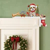 (US Local)Wooden Christmas Dog DIY Diamond Painting Door Topper Decor for Party Ornament